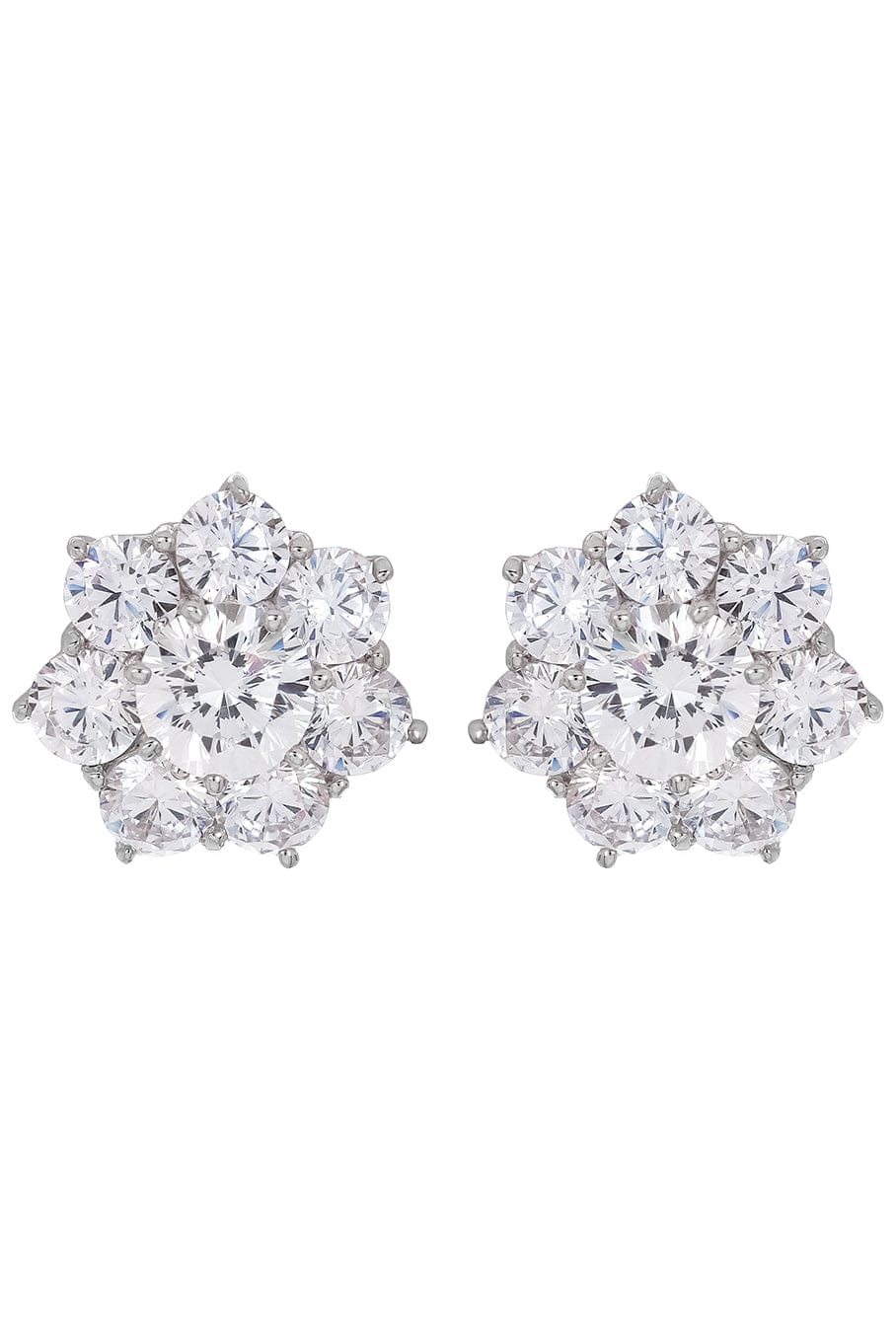 FANTASIA by DESERIO-Flower Stud Earrings-WHITE