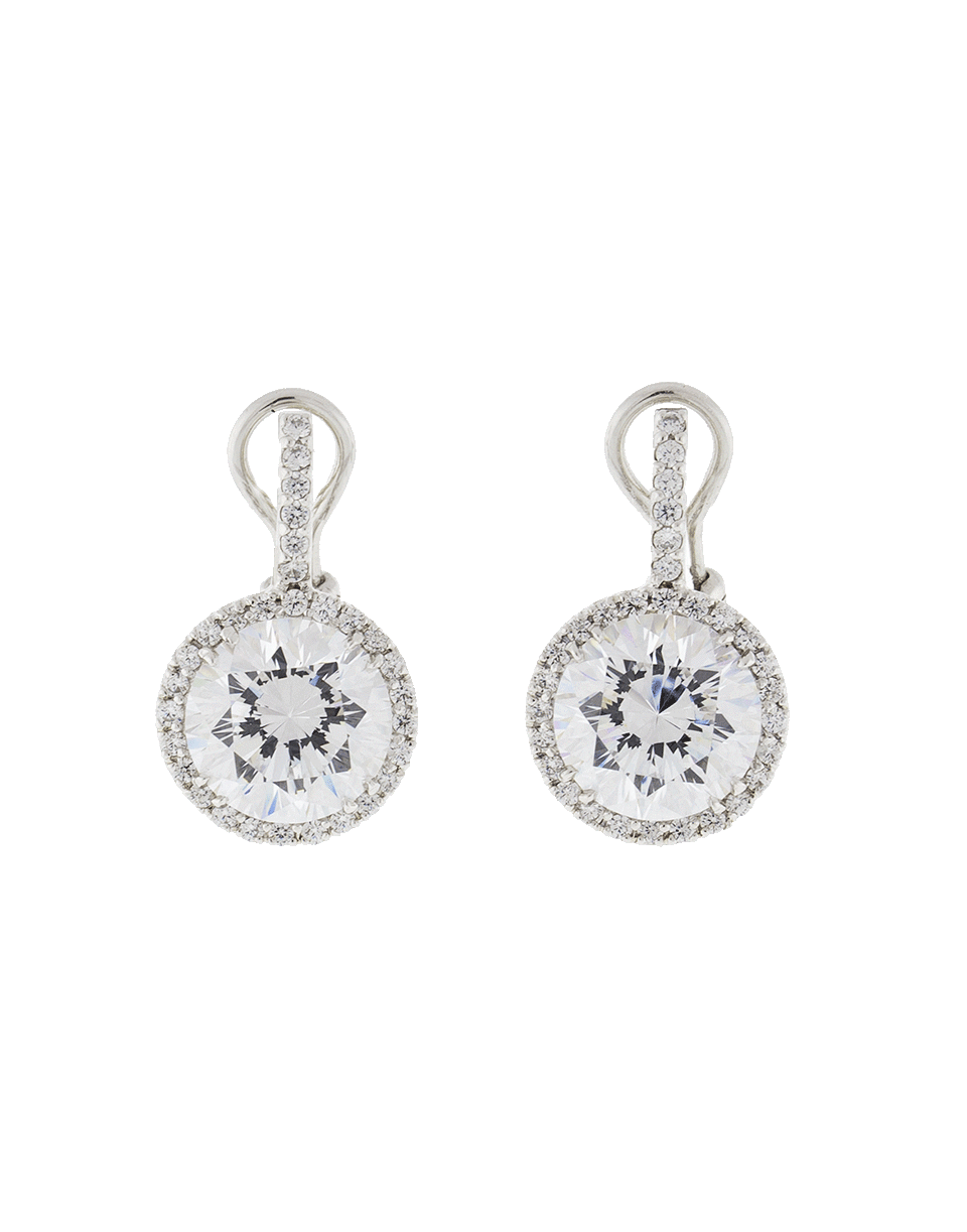 FANTASIA by DESERIO-Pave Solitaire Drop Earrings-WHITE GOLD