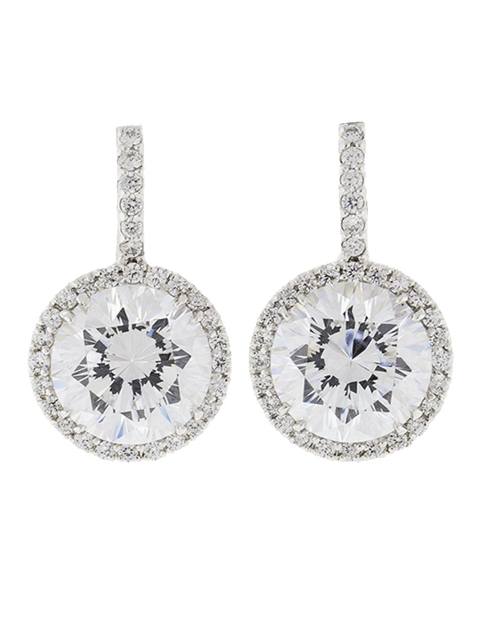 FANTASIA by DESERIO-Pave Solitaire Drop Earrings-WHITE GOLD