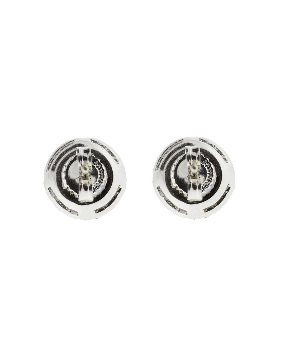 FANTASIA by DESERIO-Round Stud Cubic Zirconia Earrings-WHITE GOLD