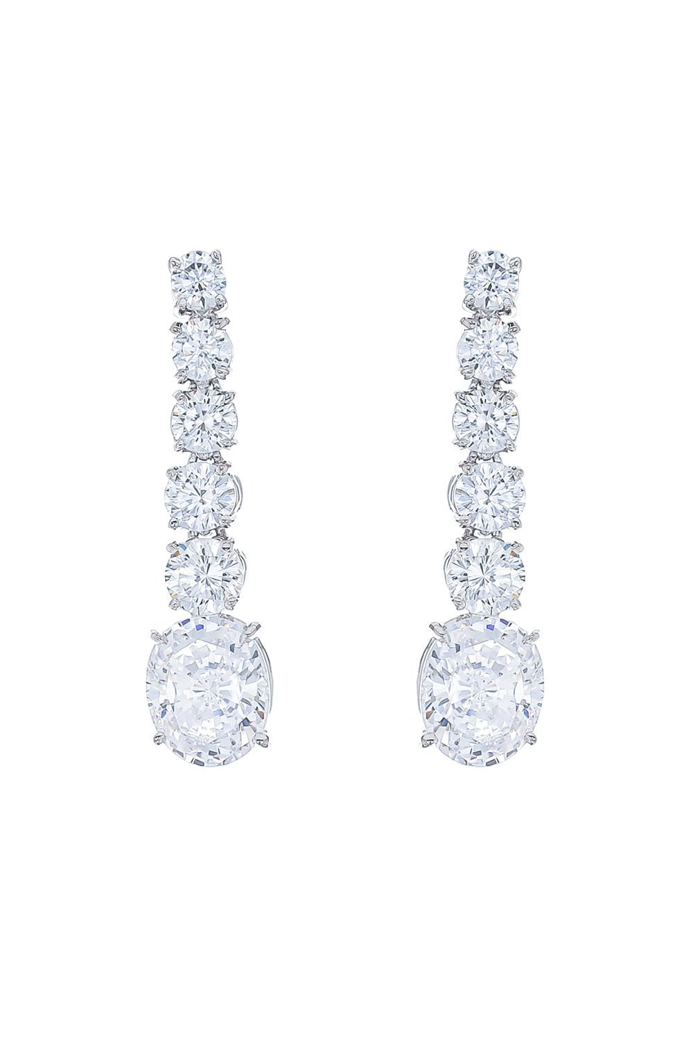 FANTASIA by DESERIO-Graduated Round Drop Earrings-WHITE