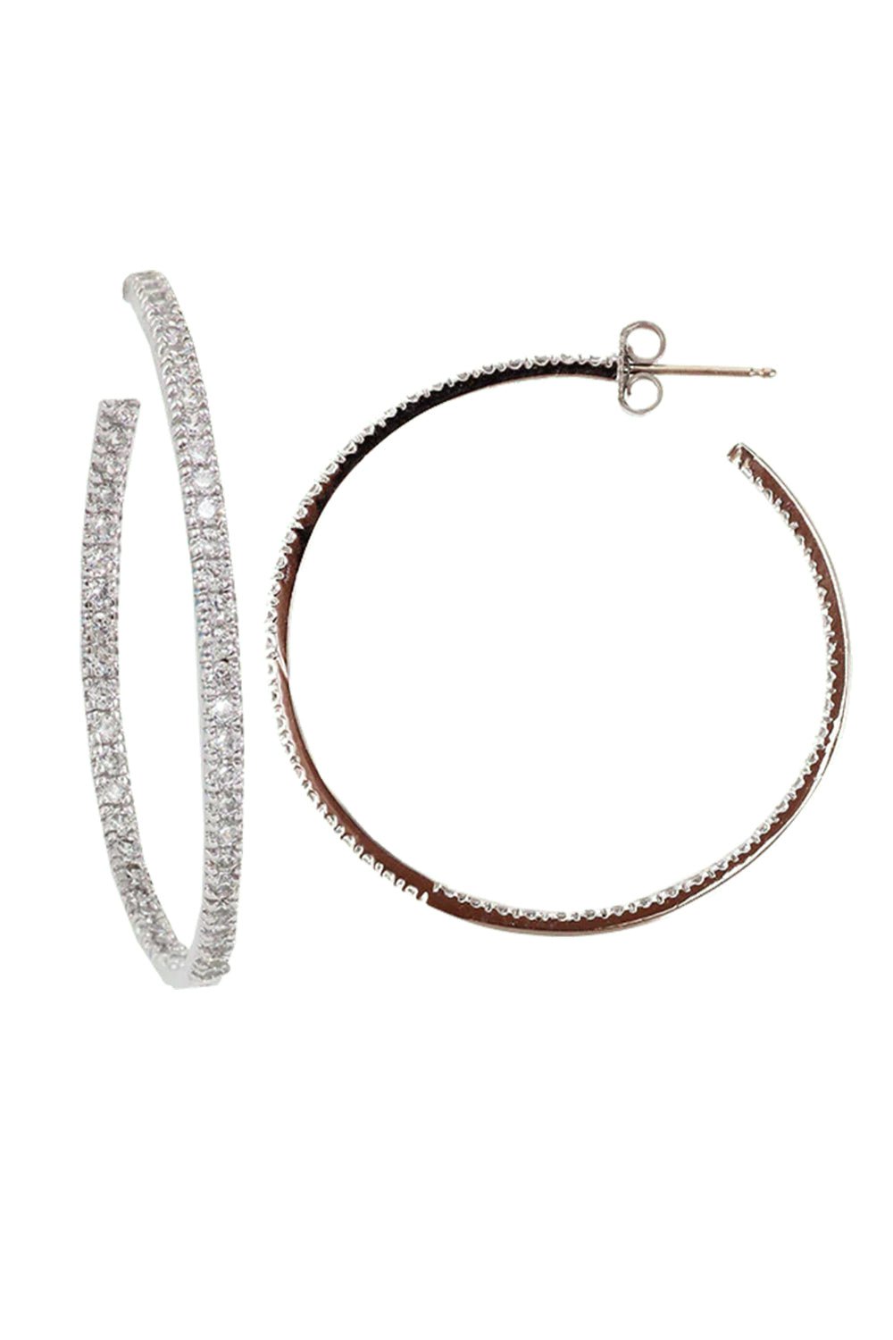 FANTASIA by DESERIO-Inside Outside Hoop Earrings-WHITE