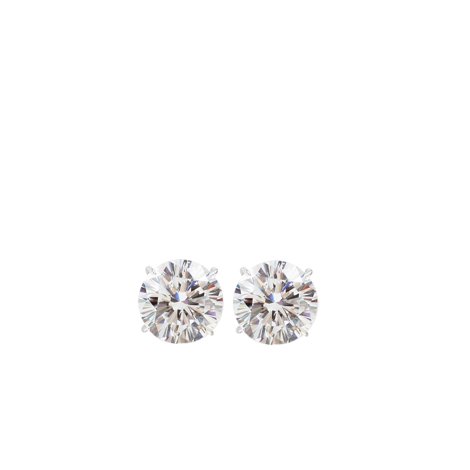 FANTASIA by DESERIO-Omega Round Stud Earrings-WHITE