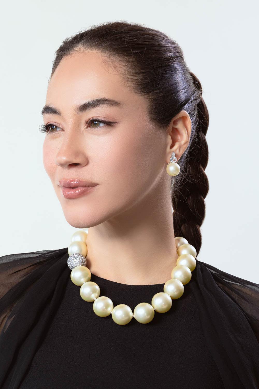 FANTASIA by DESERIO-Oval Cz Pearl Stud Earrings-WHITE