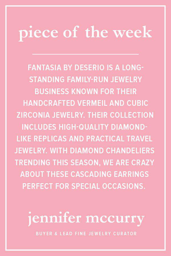 FANTASIA by DESERIO-Pear Chandelier Earrings-WHITE