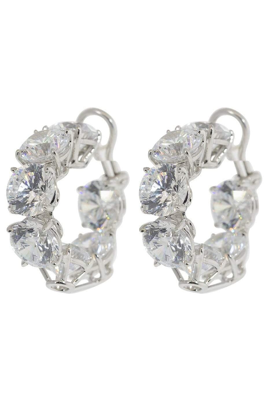 FANTASIA by DESERIO-Round Hoop Earrings-WHITE