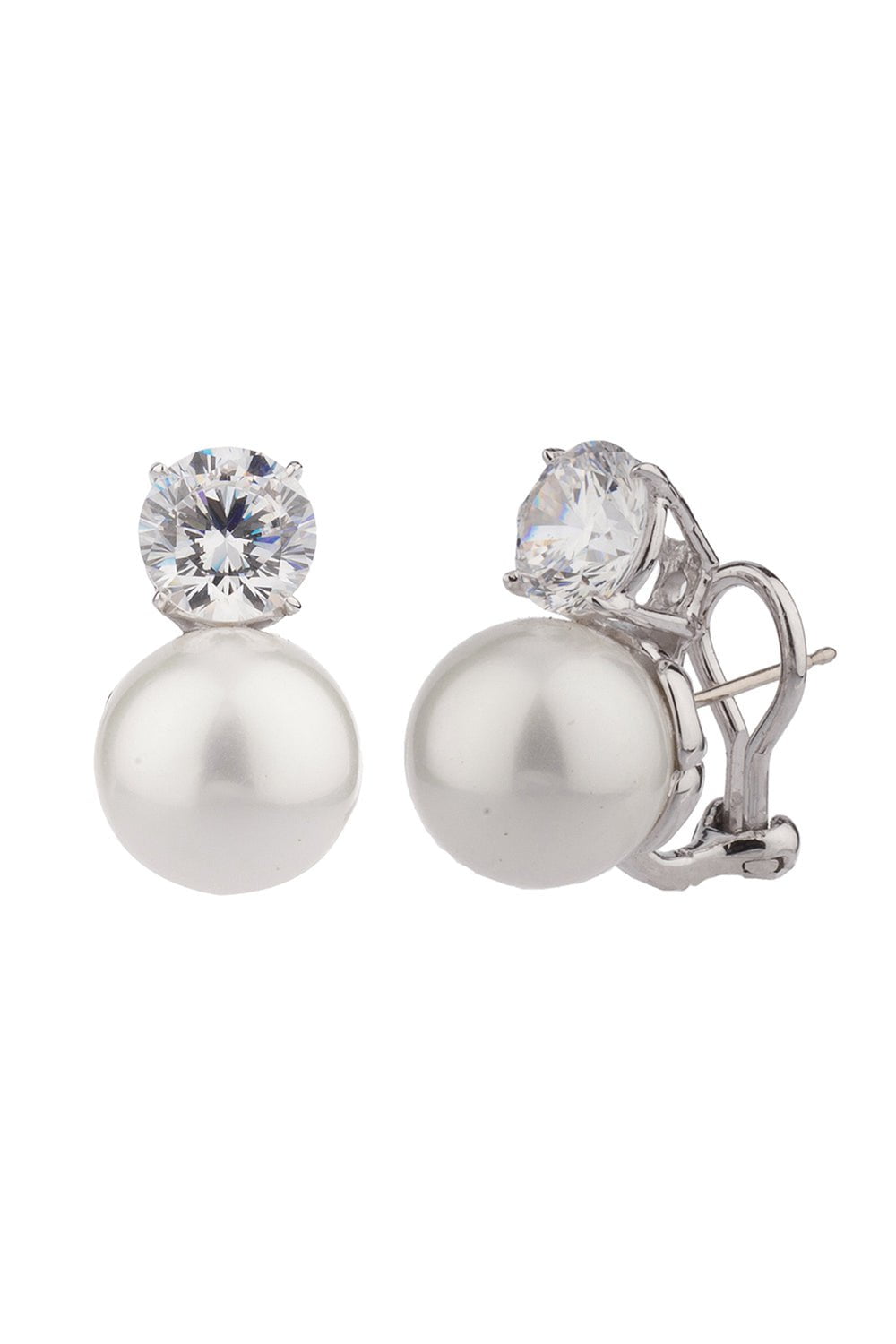 FANTASIA by DESERIO-Round Pearl Stud Earrings-WHITE