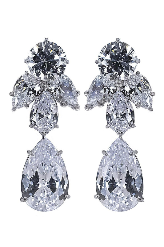 White Round Pear Drop Earrings-WHITE-JEWELRYBOUTIQUEEARRING-FANTASIA by DESERIO