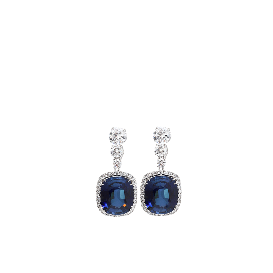FANTASIA by DESERIO-Pave Cushion Drop Earrings-WHTGLD