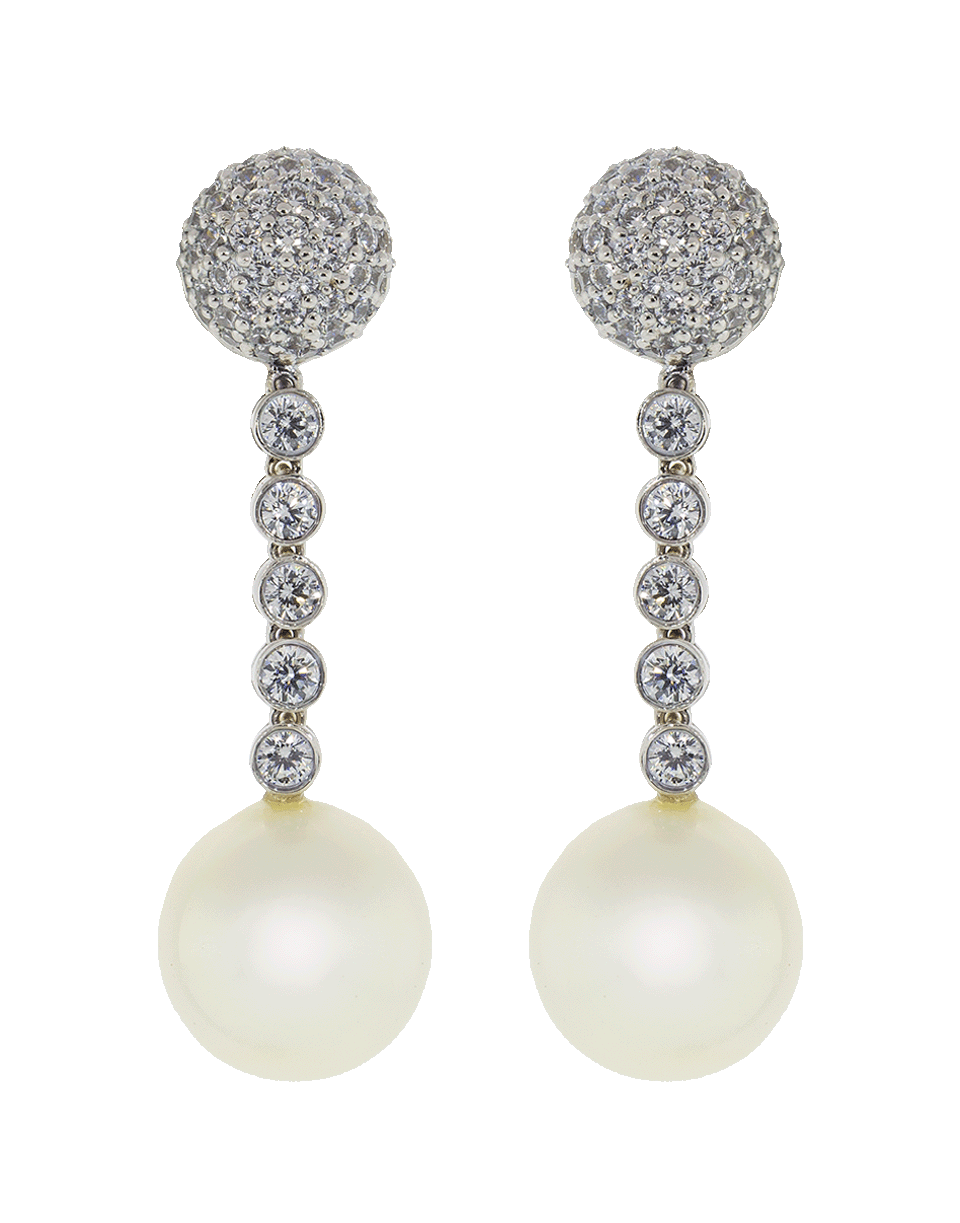 FANTASIA by DESERIO-Pearl Ball Drop Clip Earrings-WHTGLD