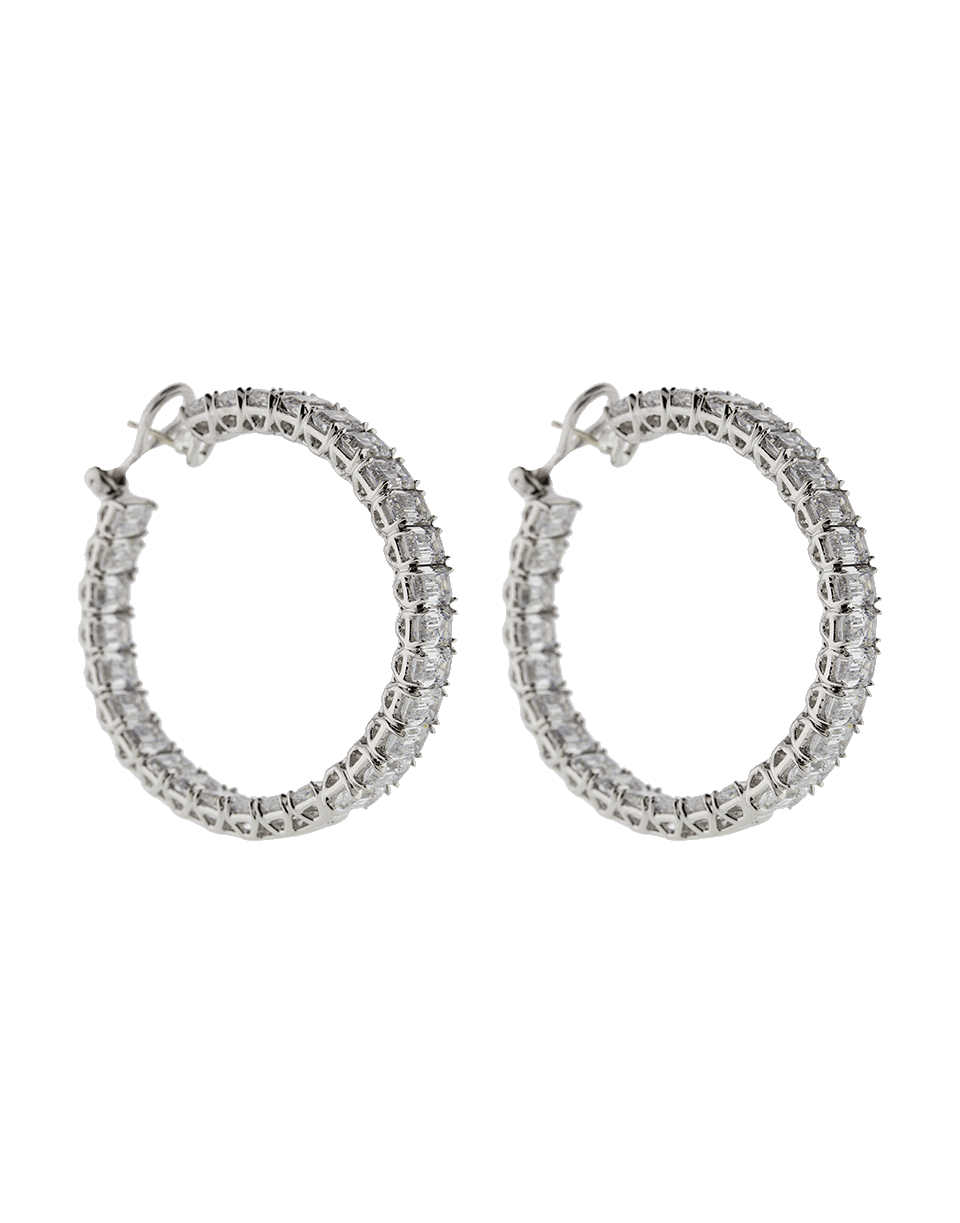 FANTASIA by DESERIO-Large Asscher Cut Hoop Earrings-WV