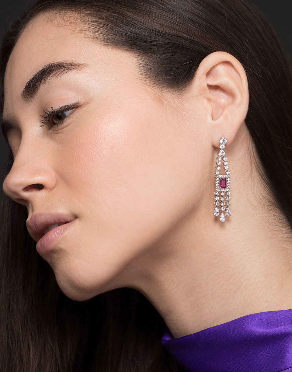FANTASIA by DESERIO-Emerald Cut Drop Earrings-WVRUB/CZ