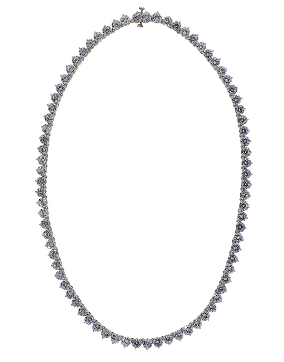 FANTASIA by DESERIO-Three-Prong CZ Vermeil Tennis Necklace-CZ