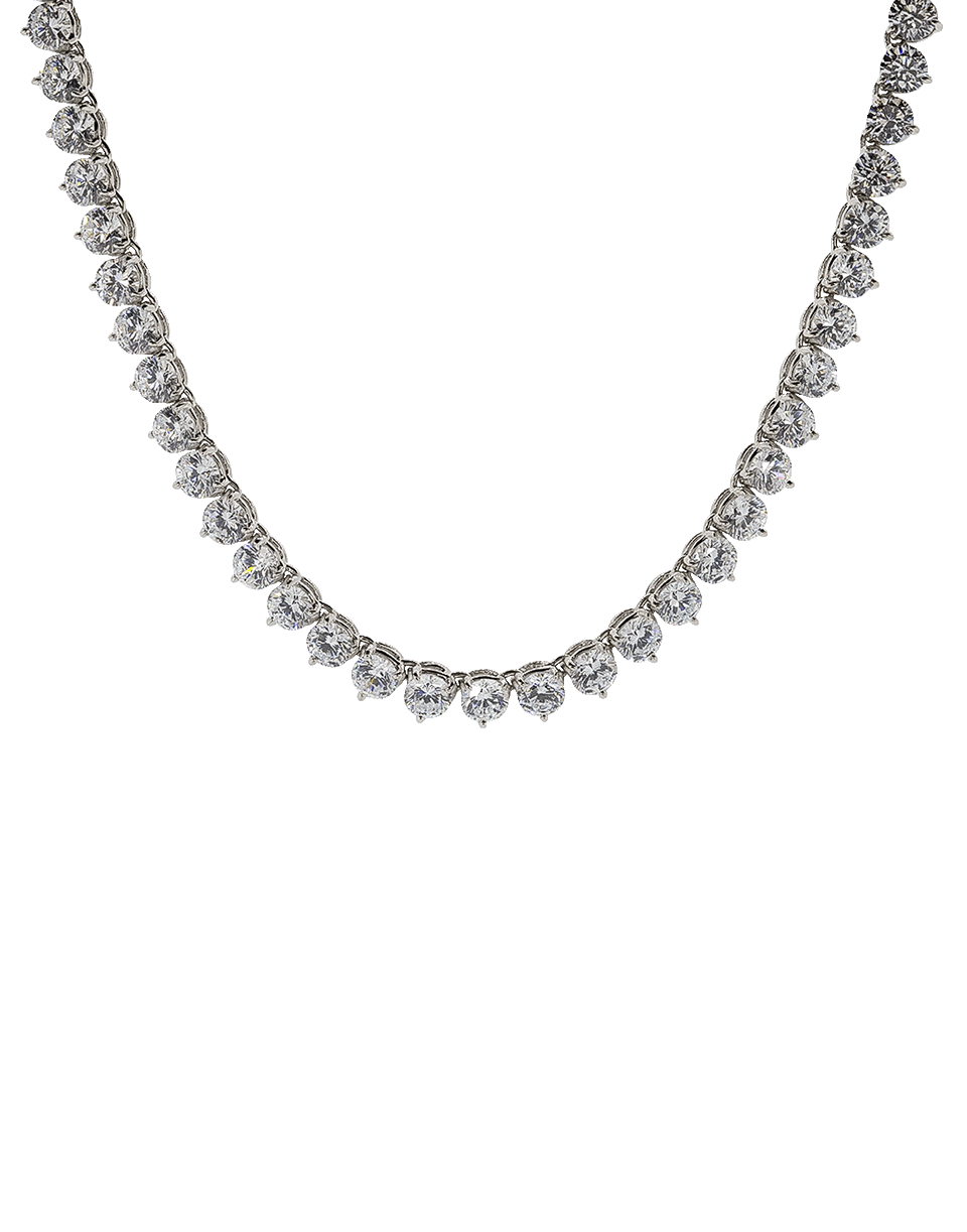FANTASIA by DESERIO-Three-Prong CZ Vermeil Tennis Necklace-CZ