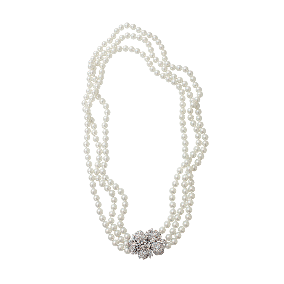 FANTASIA by DESERIO-Three Strand Pearl Necklace-PEARL