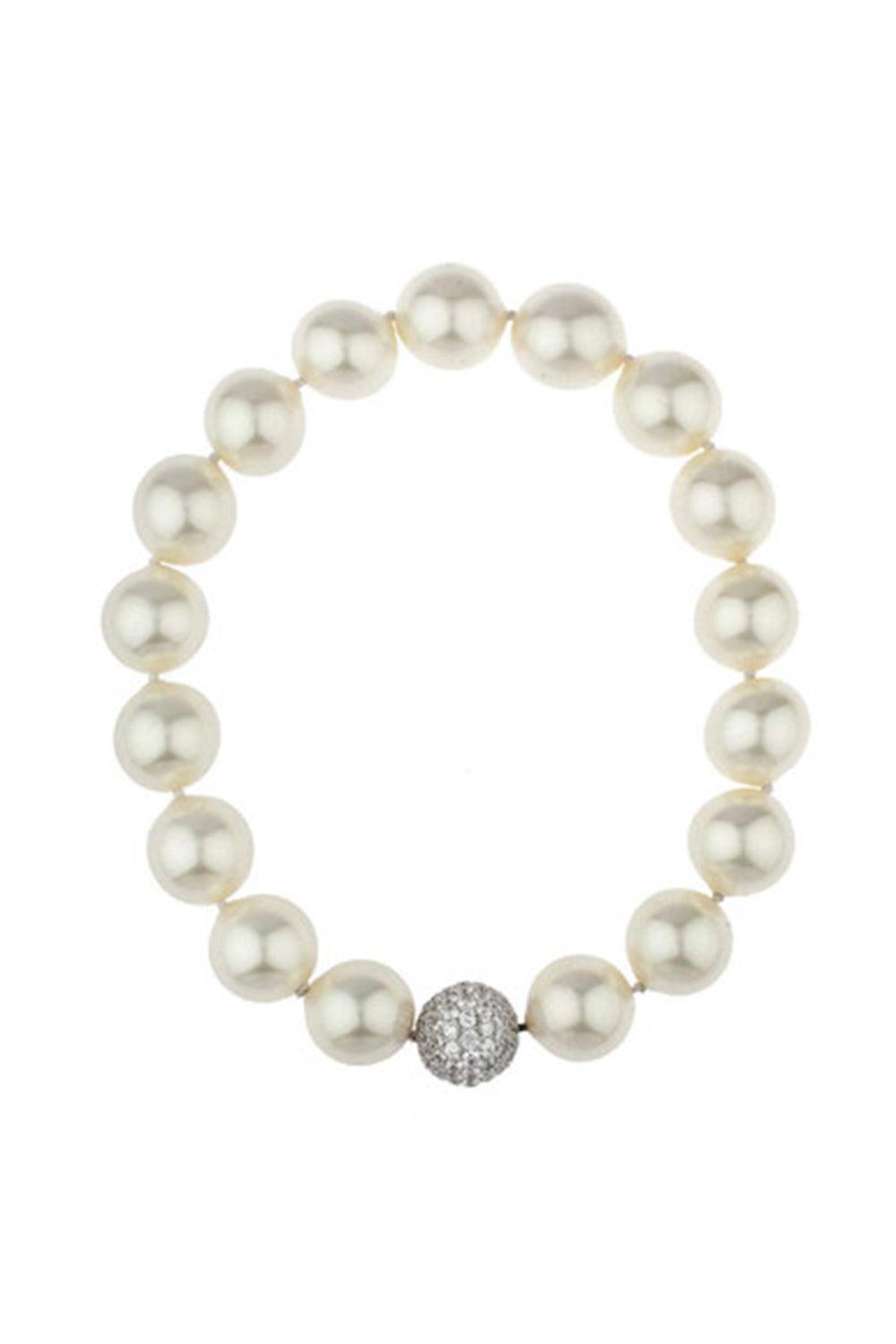 FANTASIA by DESERIO-Ball Clasp Pearl Necklace-WHITE