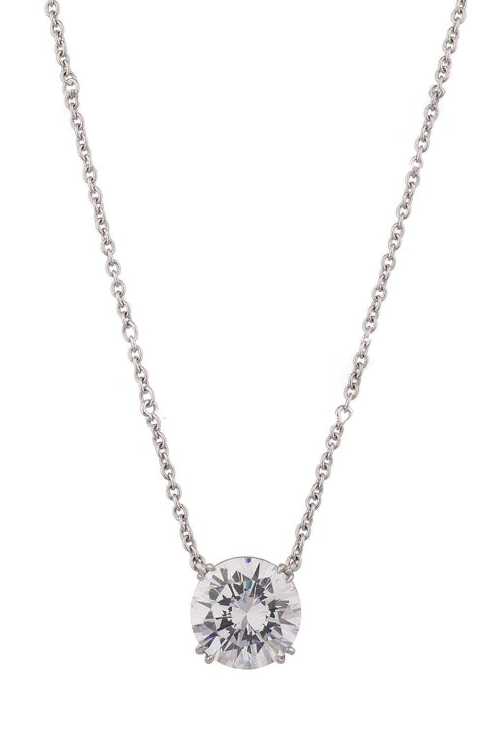 FANTASIA by DESERIO-Solitaire Pendant Necklace-WHITE