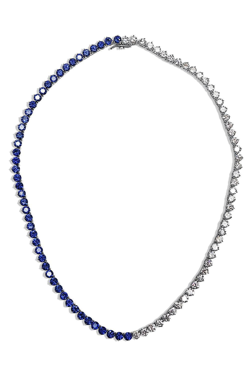 White Blue Tennis Necklace-WHITE-JEWELRYBOUTIQUENECKLACE O-FANTASIA by DESERIO