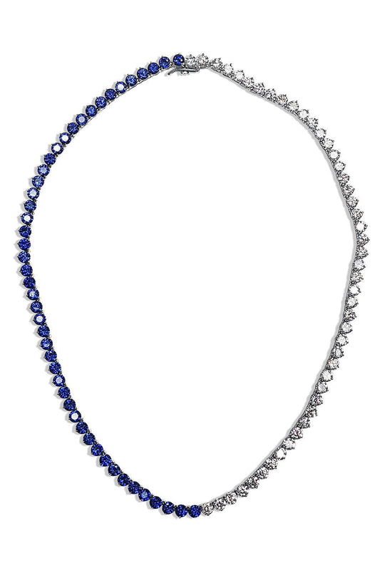 White Blue Tennis Necklace-WHITE-JEWELRYBOUTIQUENECKLACE O-FANTASIA by DESERIO