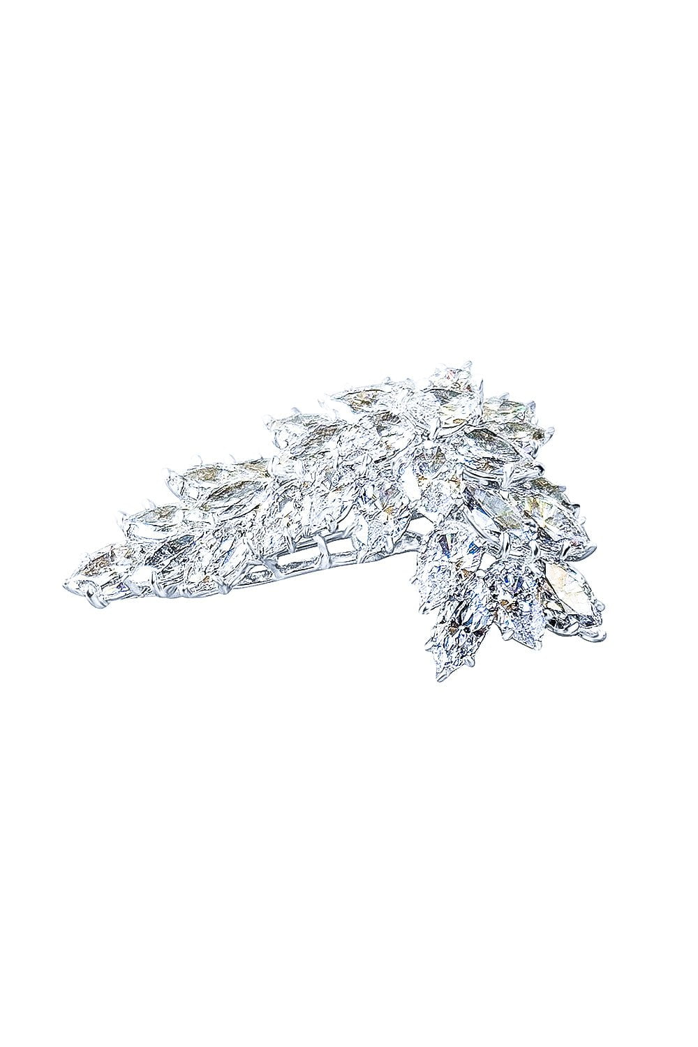 FANTASIA by DESERIO-Flowing Cluster Brooch-WHITE GOLD
