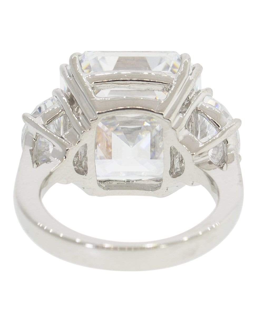 FANTASIA by DESERIO-Asscher Cut half Moon Side Ring-W14KCZ