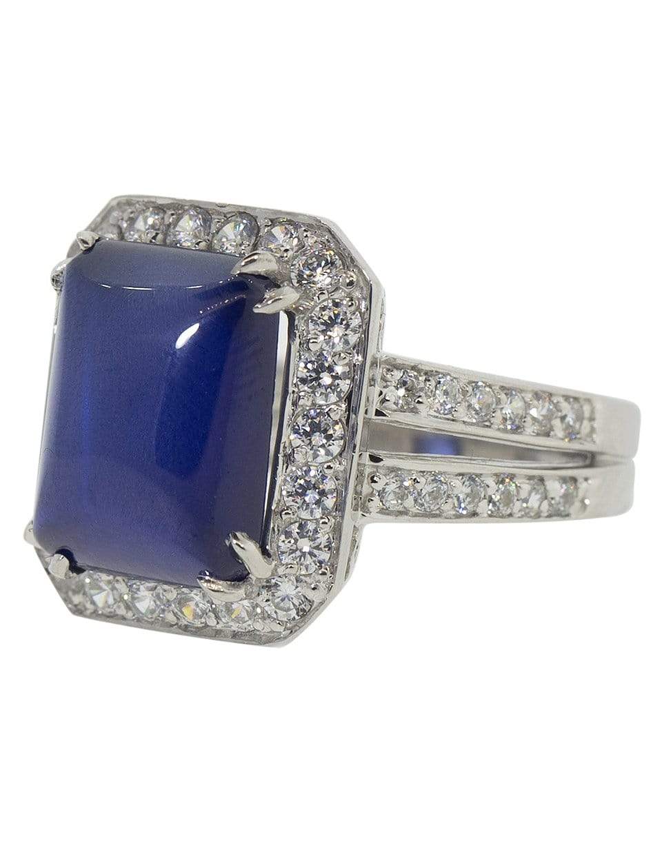 FANTASIA by DESERIO-Asscher Cut Sapphire Ring-W14KSAPP