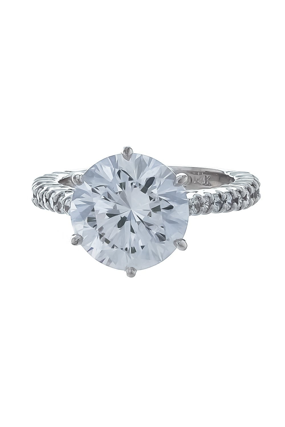 FANTASIA by DESERIO-Round Pave Half Band Ring-WHITE