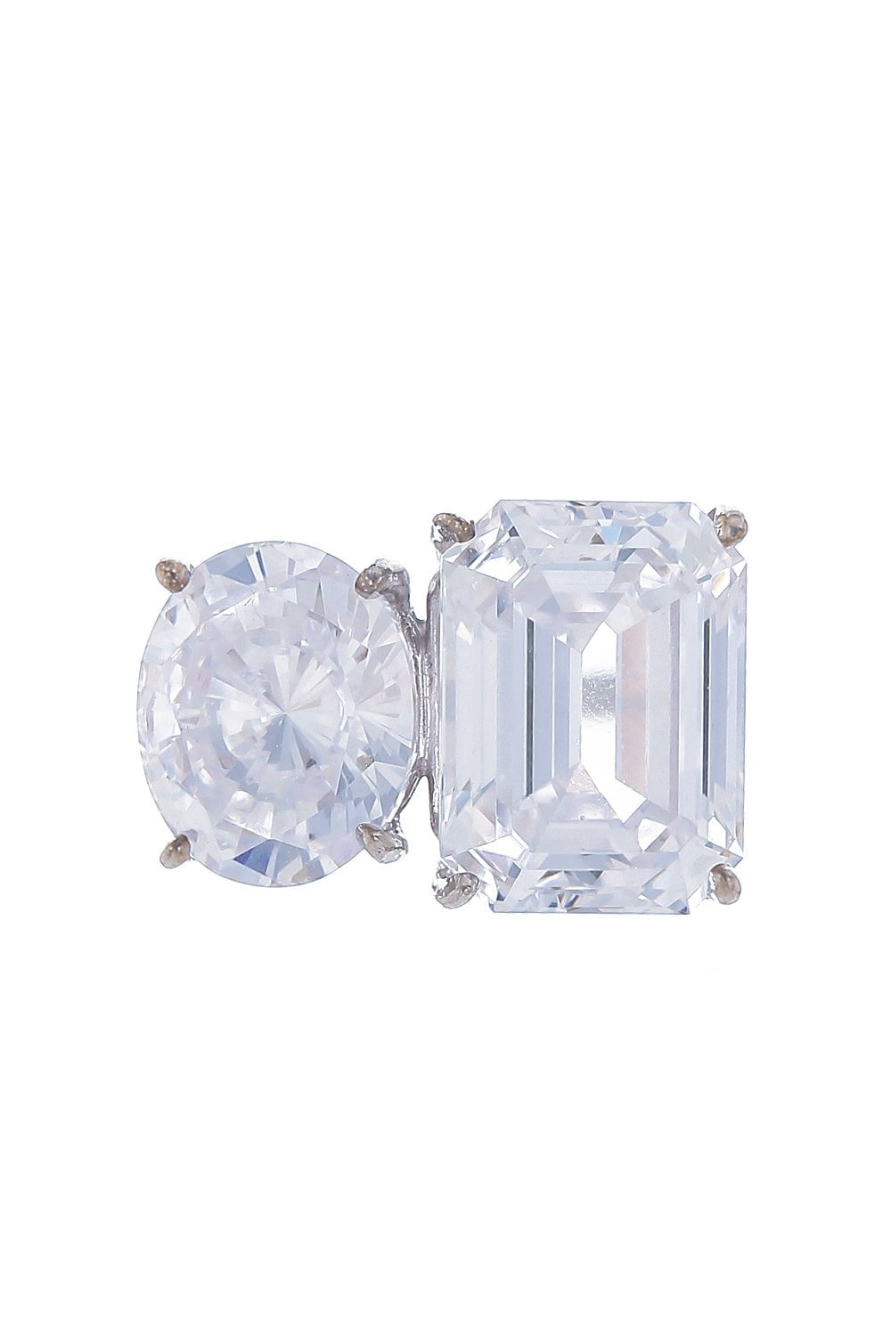 FANTASIA by DESERIO-Emerald Oval Cut Ring-WHITE