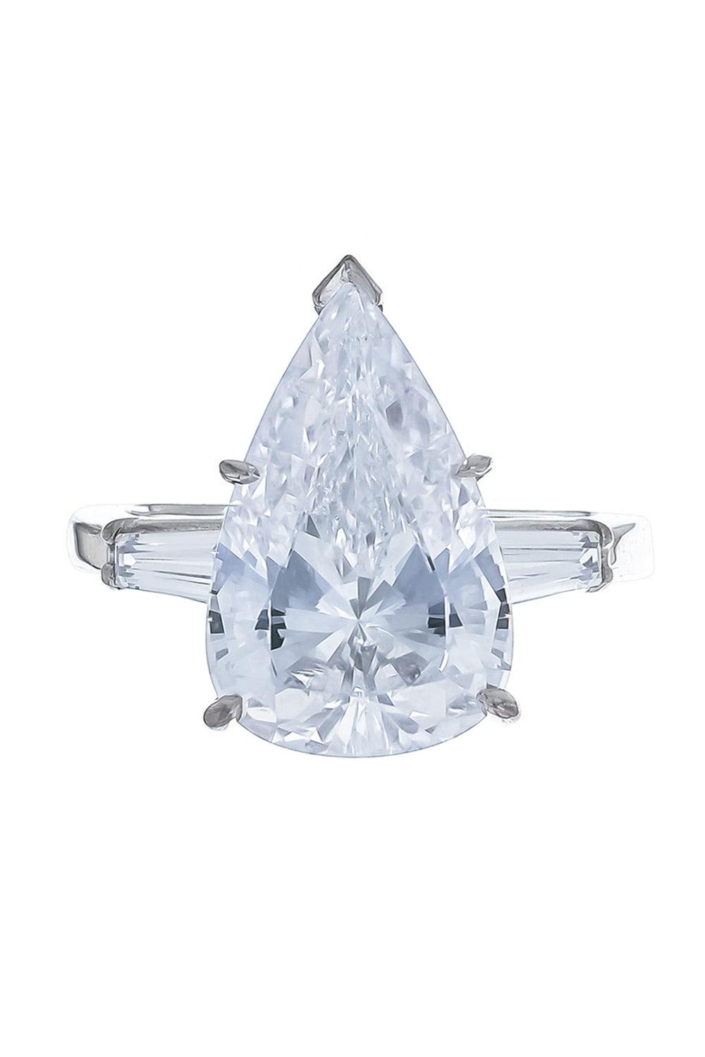 FANTASIA by DESERIO-Pear Baguette Ring-WHITE