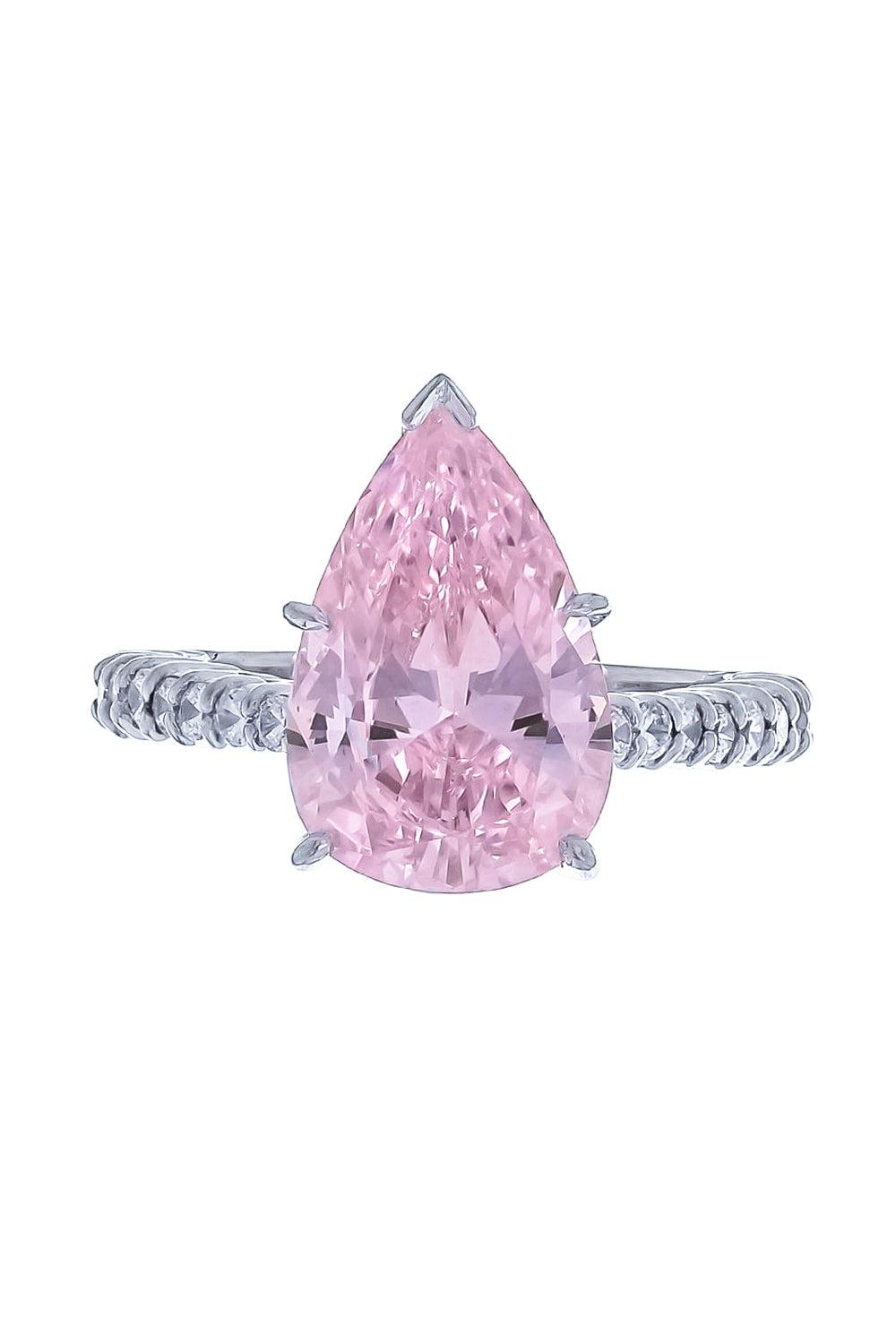 FANTASIA by DESERIO-Pink Pear Band Ring-WHITE