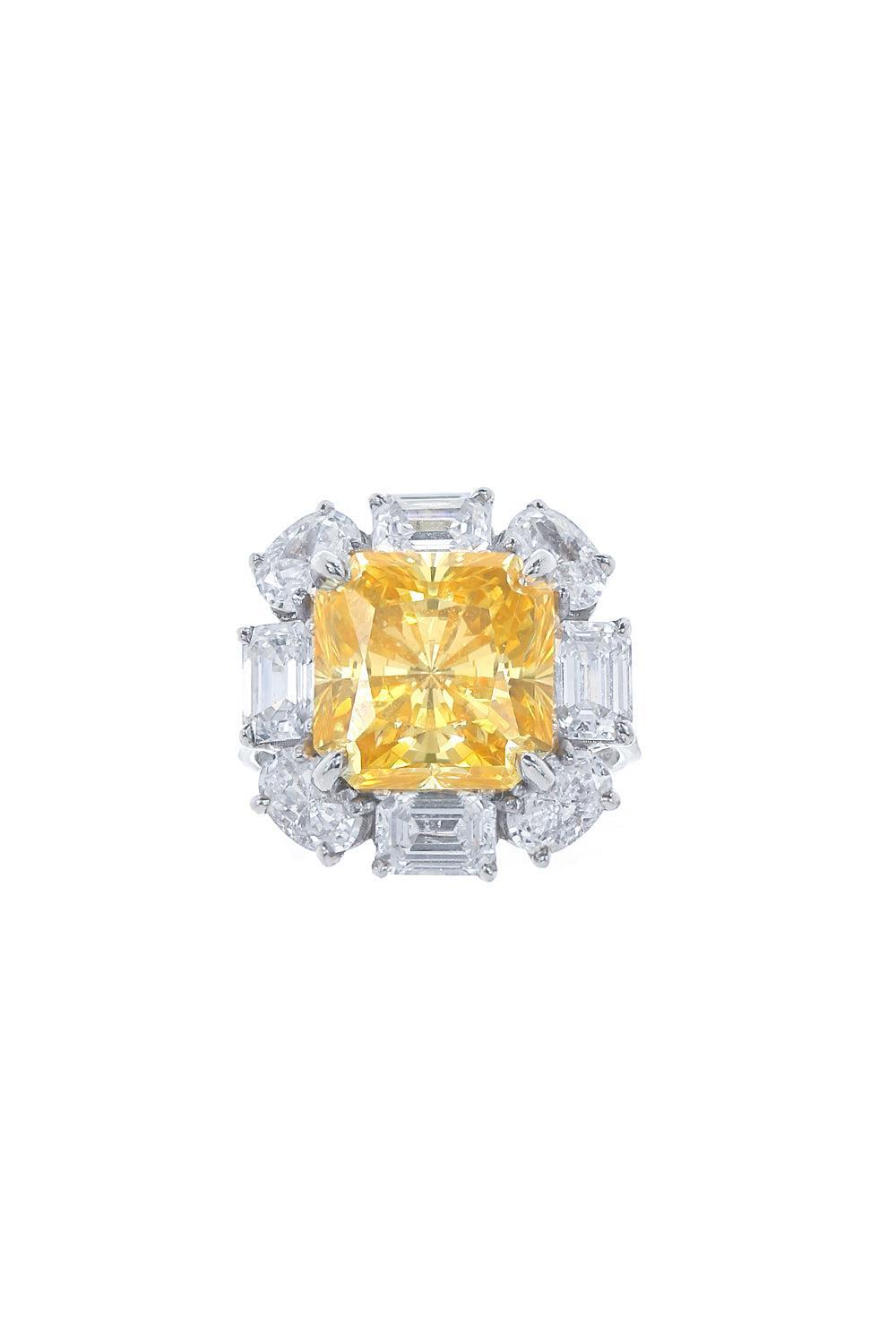 FANTASIA by DESERIO-Canary Cz Ring-WHITE GOLD