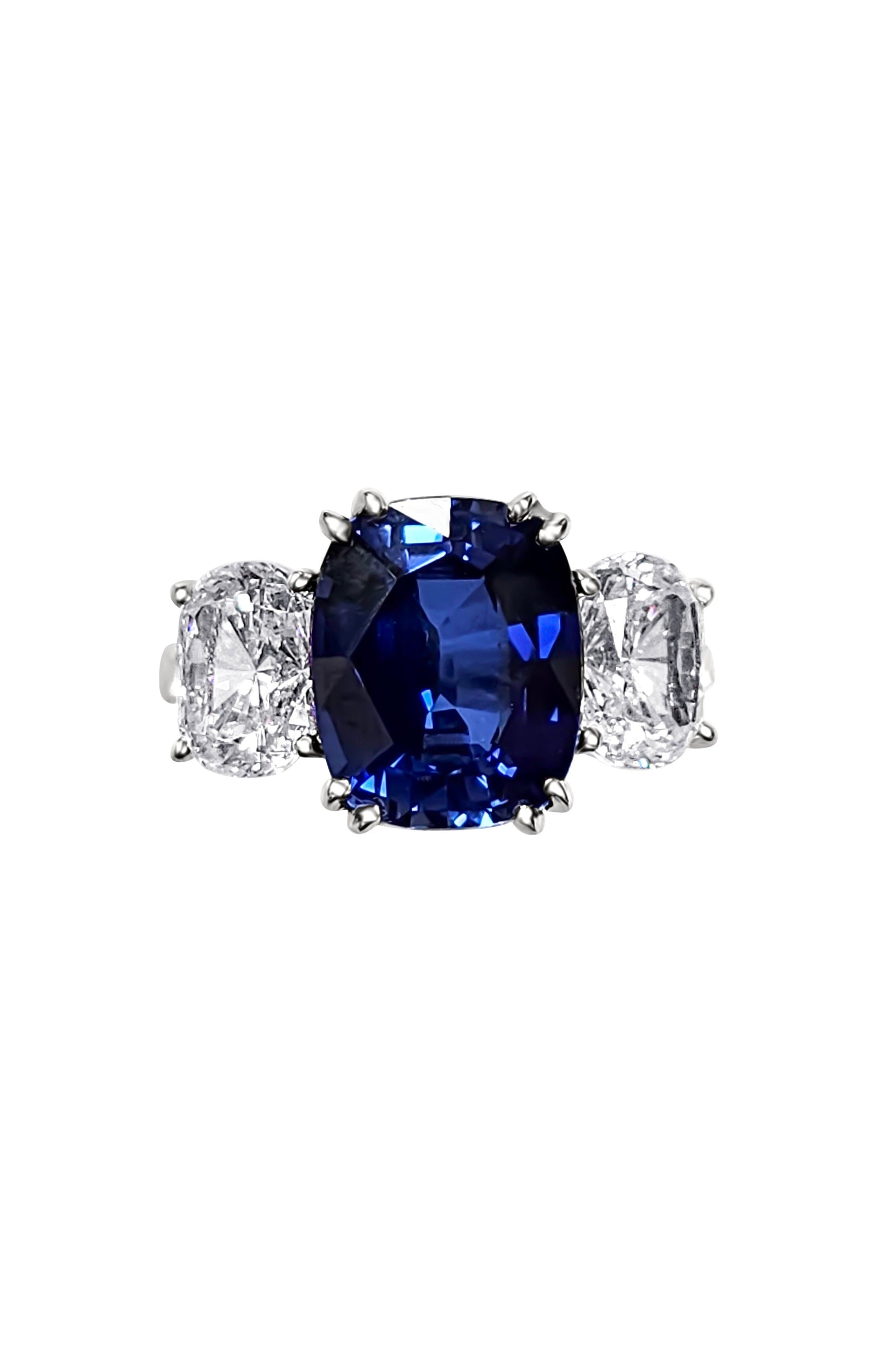 FANTASIA by DESERIO-Cushion Cut Sapphire Cz Ring-WHITE GOLD