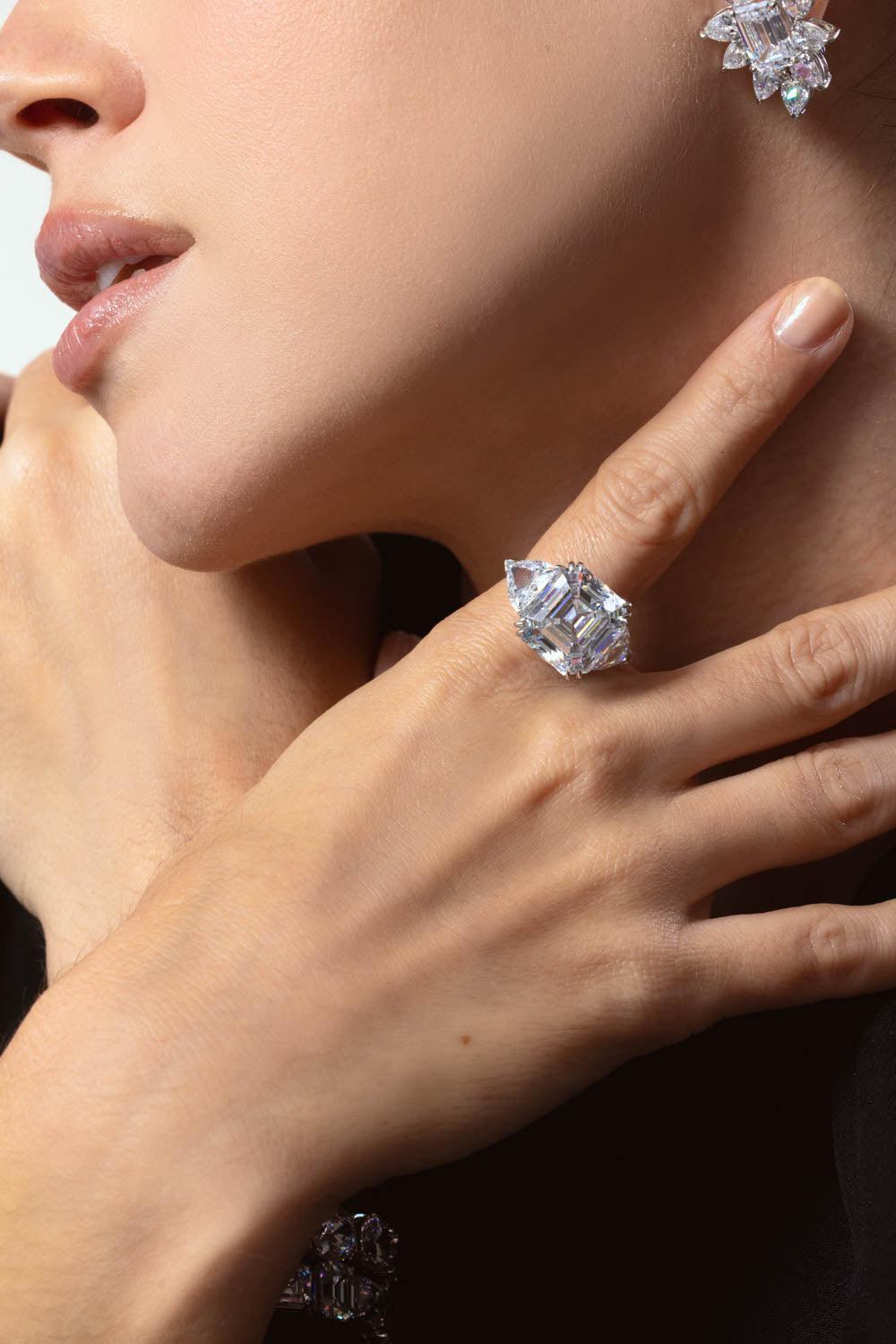 FANTASIA by DESERIO-Asscher Cz Cut Ring-WHITE GOLD