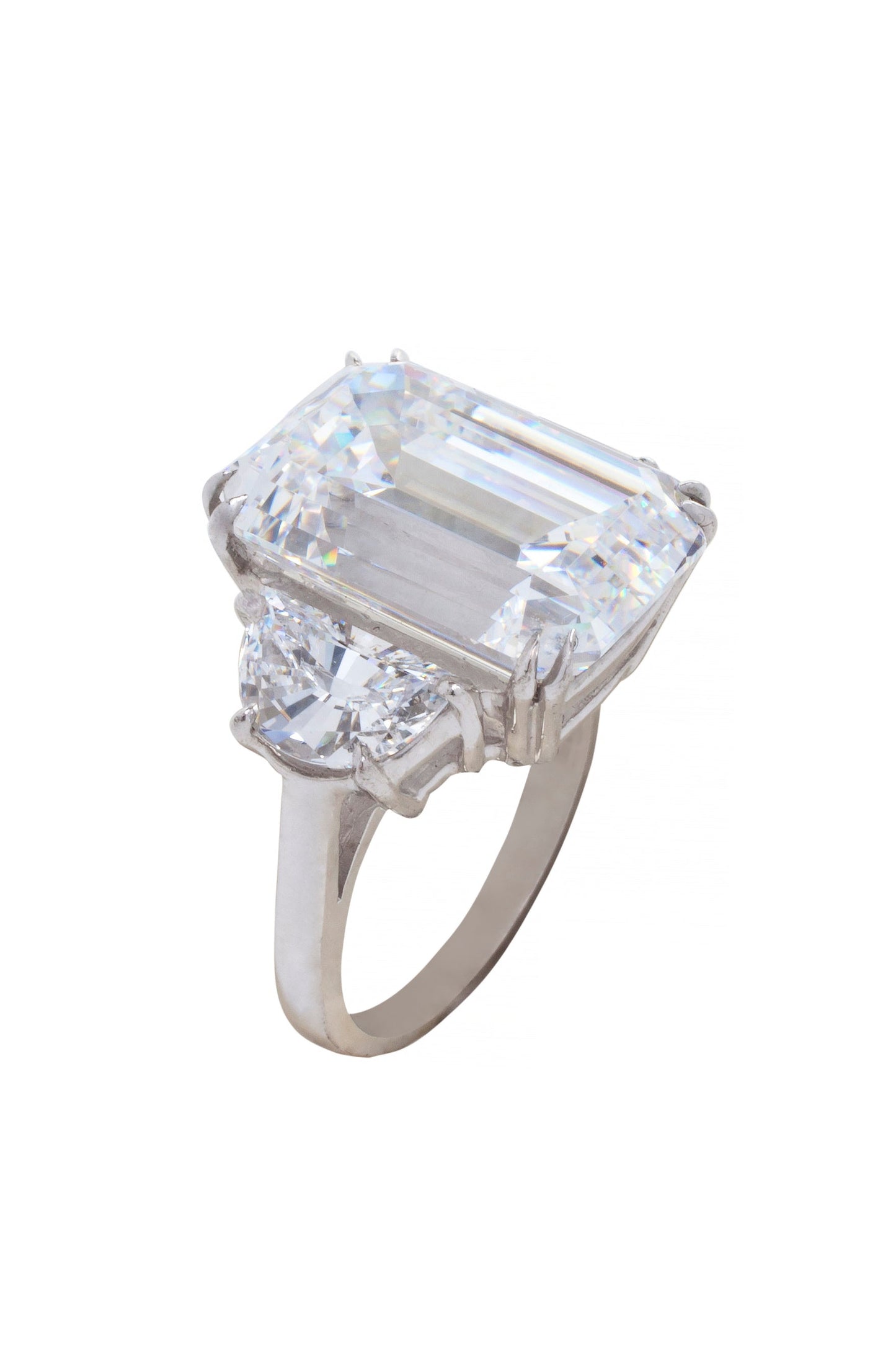 FANTASIA by DESERIO-Half Moon Cz Ring-WHITE GOLD