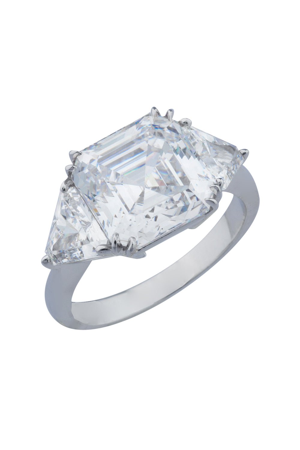 FANTASIA by DESERIO-Asscher Trillions Ring-WHITE GOLD