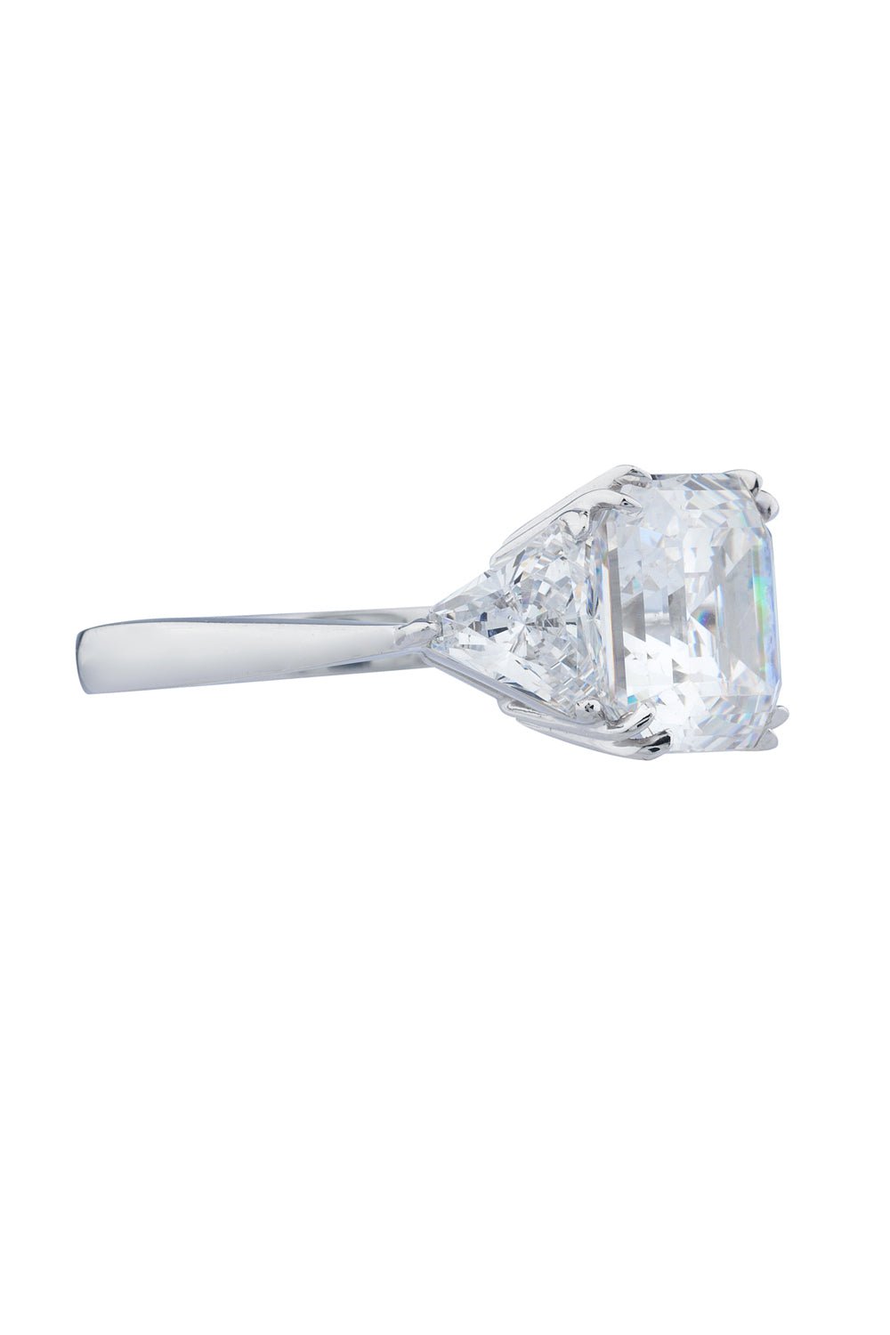 FANTASIA by DESERIO-Asscher Trillions Ring-WHITE GOLD