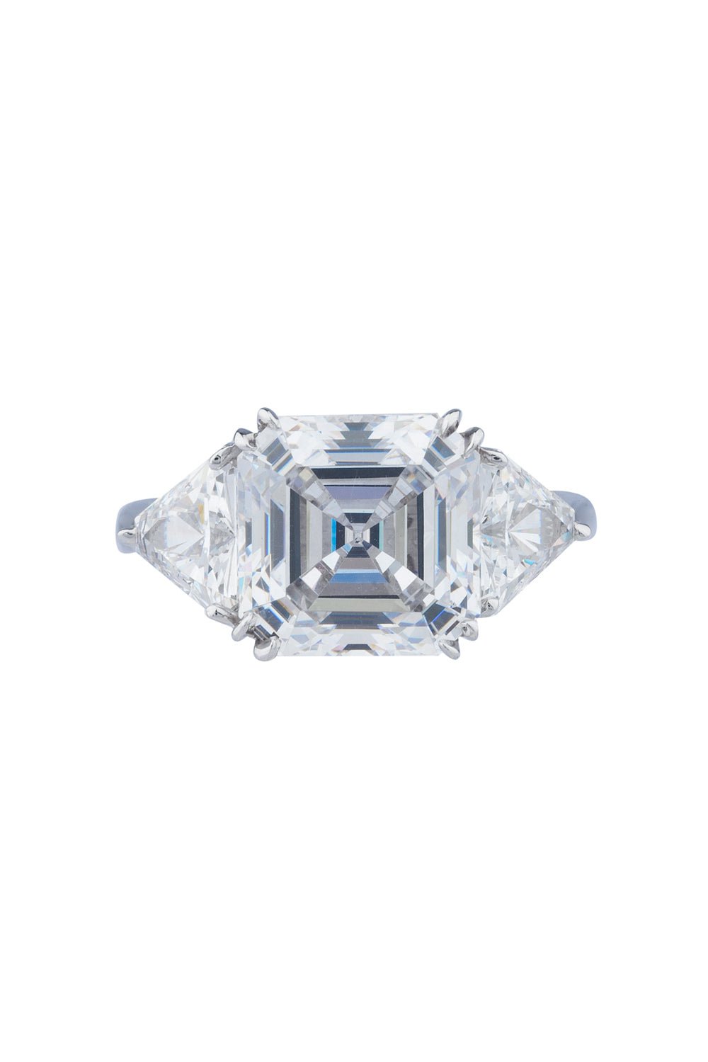 FANTASIA by DESERIO-Asscher Trillions Ring-WHITE GOLD