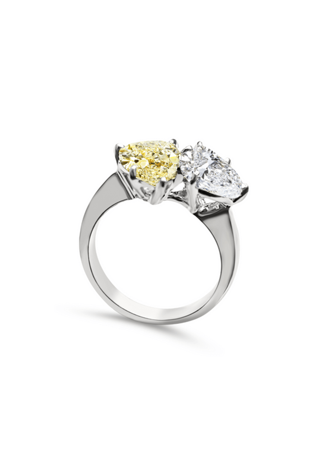 FANTASIA by DESERIO-Canary Pear Cut Ring-WHITE GOLD