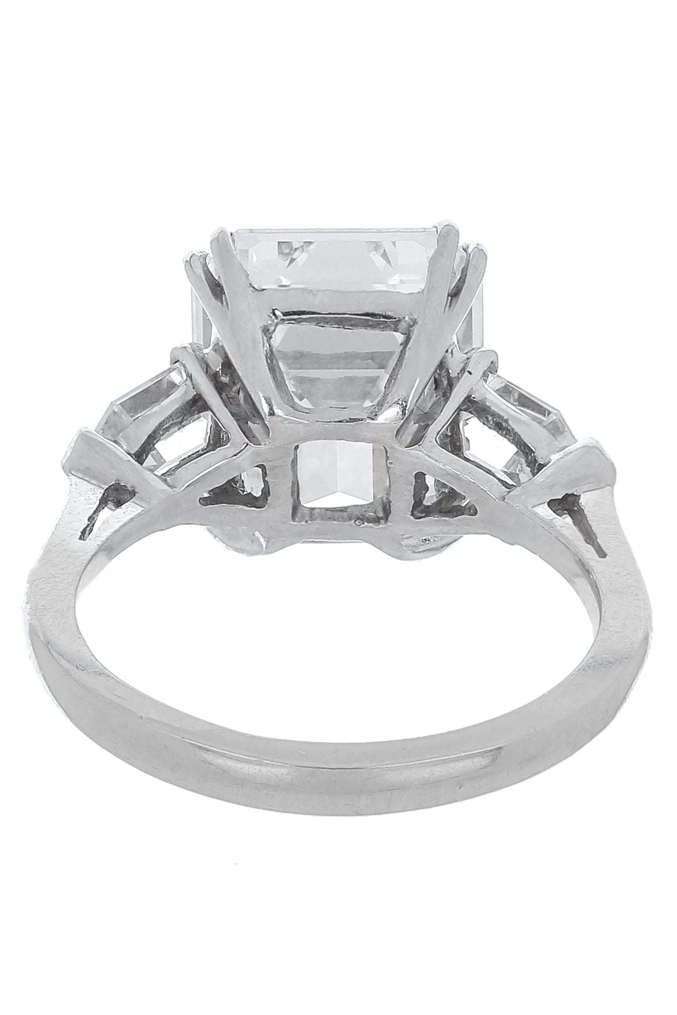 FANTASIA by DESERIO-Emerald Cut Three Stone Ring-WHITE GOLD
