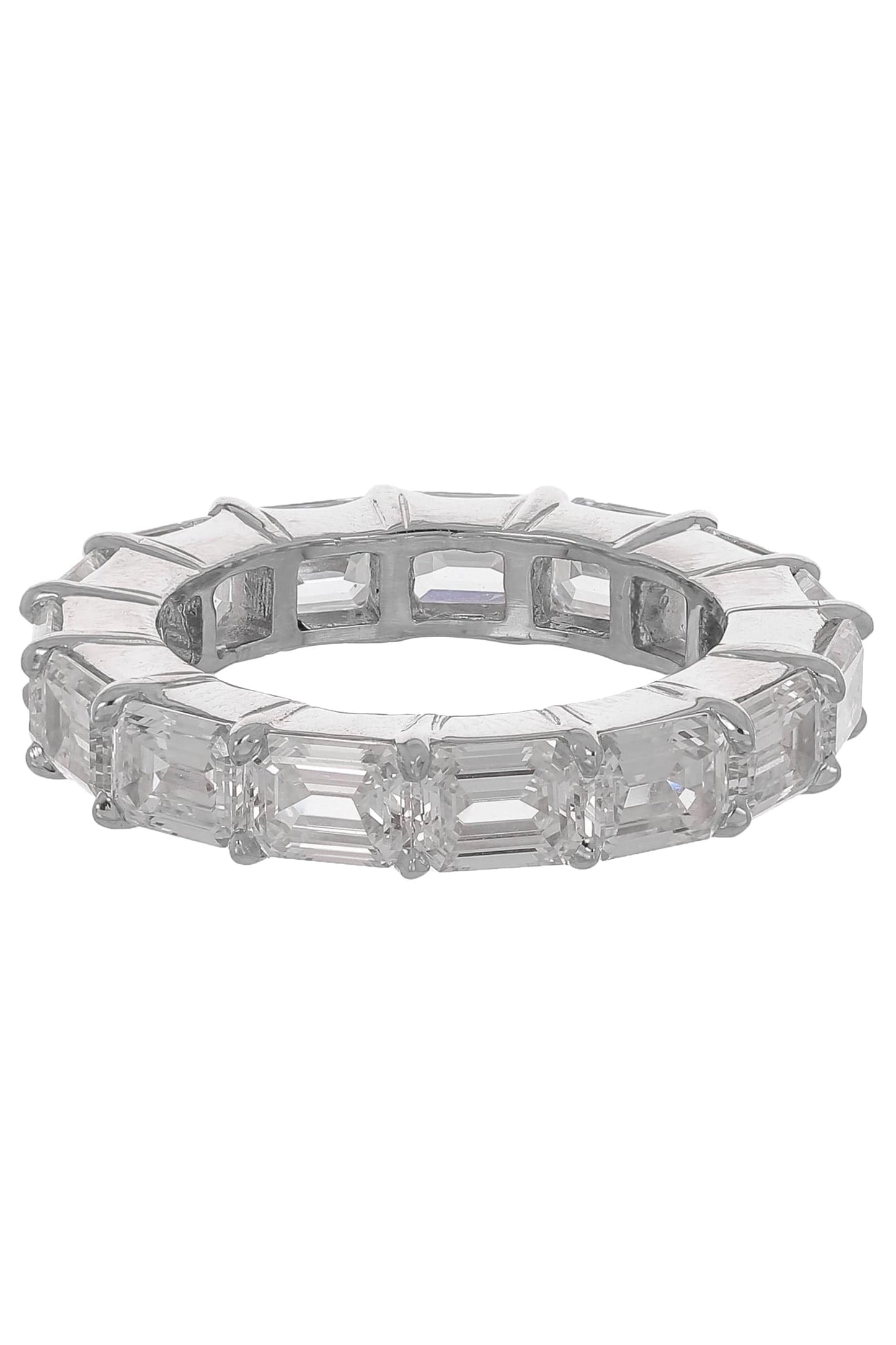 FANTASIA by DESERIO-East - West Baguette Eternity Band-WHITE GOLD