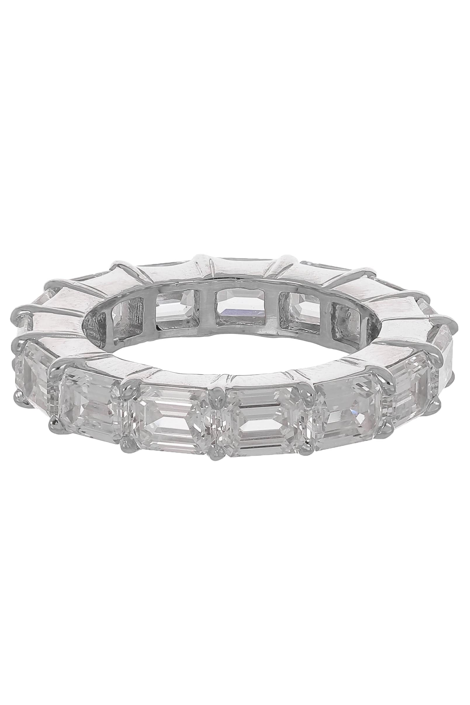 FANTASIA by DESERIO-East - West Baguette Eternity Band-WHITE GOLD