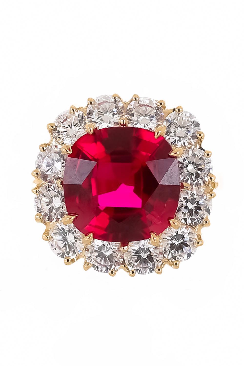 Red Large Cushion Cut Ring-YELLOW-6.75-JEWELRYBOUTIQUERING-FANTASIA by DESERIO