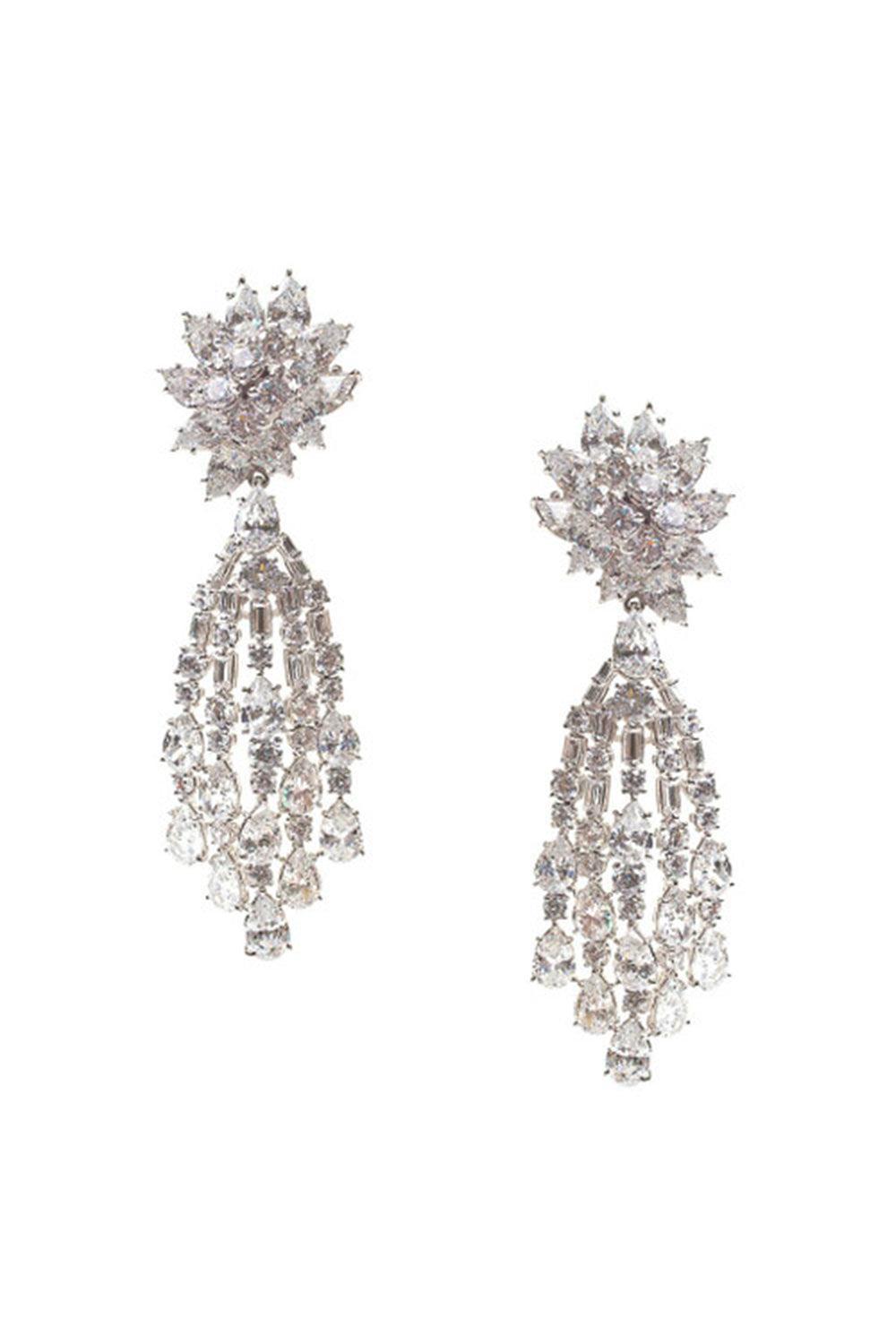 Cluster Waterfall Earrings-WHITE-JEWELRYBOUTIQUEEARRING-FANTASIA by DESERIO