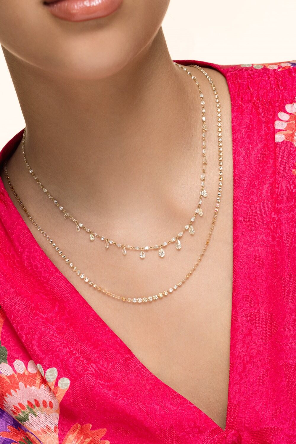 Diamond Full Cut Round Drilled Necklace-YELLOW GOLD-24-JEWELRYFINE JEWELNECKLACE O-COOMI