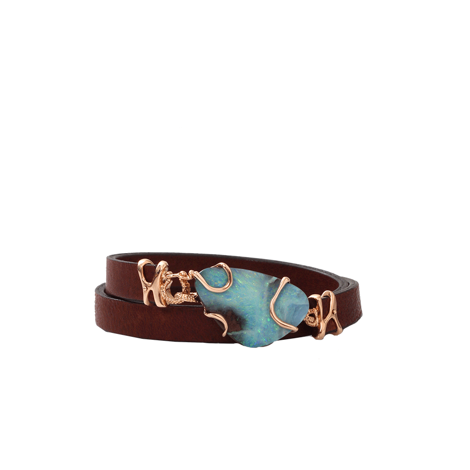 FEDERICA RETTORE-Afrodite Leather Wrap Bracelet-ROSE GOLD