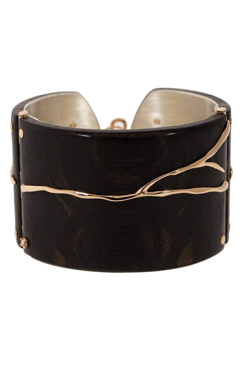 FEDERICA RETTORE-Alba Ebony Wood and Diamond Cuff-ROSE GOLD