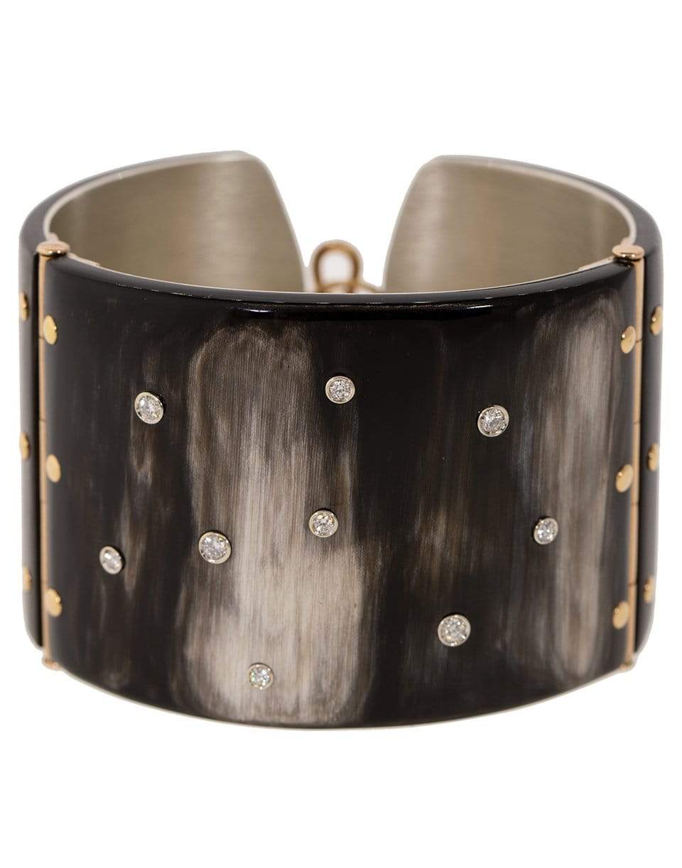 FEDERICA RETTORE-Alba Melange Black Zebu and Diamond Cuff-ROSE GOLD