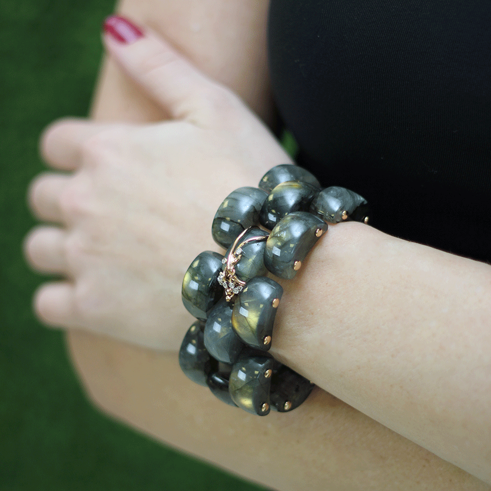 FEDERICA RETTORE-Alba Panthere Labradorite Bracelet-ROSE GOLD