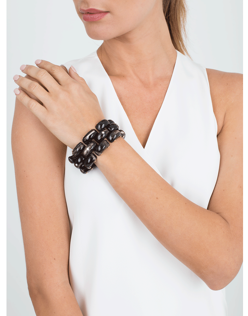 FEDERICA RETTORE-Alba Panthere Zebu Horn Bracelet-ROSE GOLD