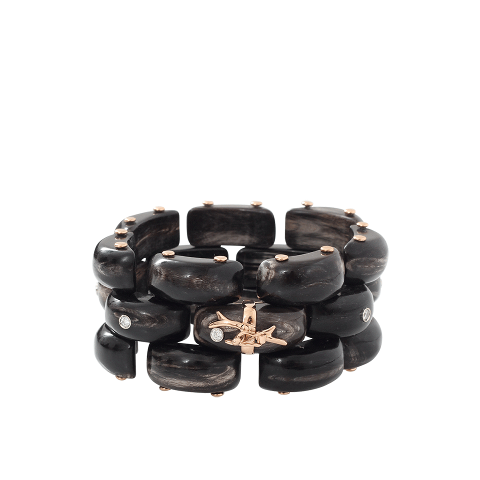 FEDERICA RETTORE-Alba Panthere Zebu Horn Bracelet-ROSE GOLD